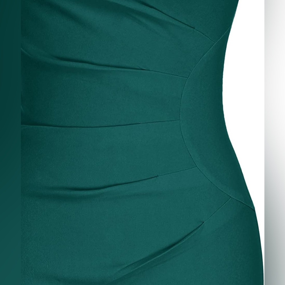 New MUXXN Boutique Women's Retro 50s Style Sleeveless Slim Dark Green Dress - Picture 12 of 12